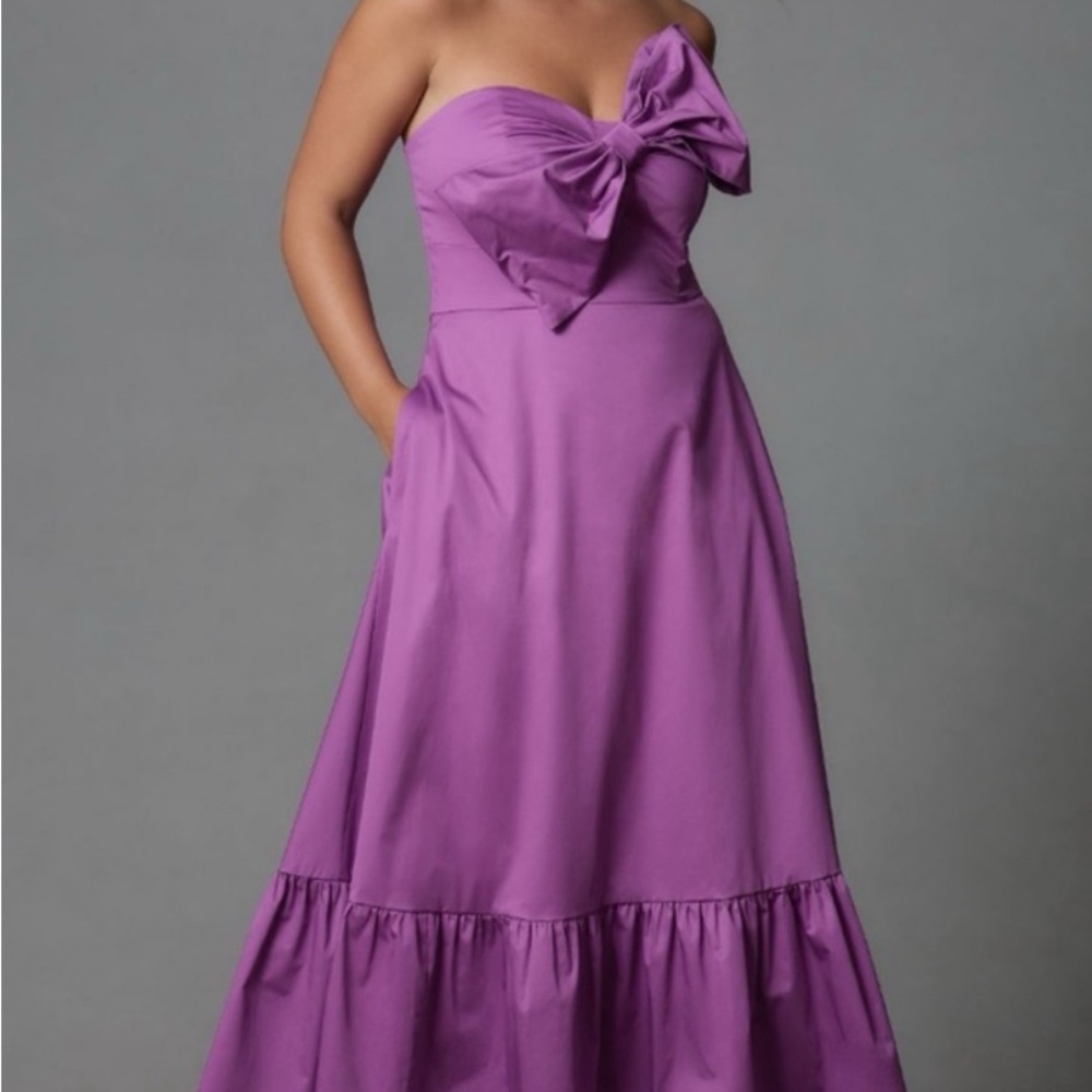 Elegant Purple Strapless Dress